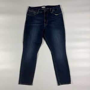 Good American Jeans Womens 15 Blue Denim Dark Wash Stretch Slim Fit Skinny Leg